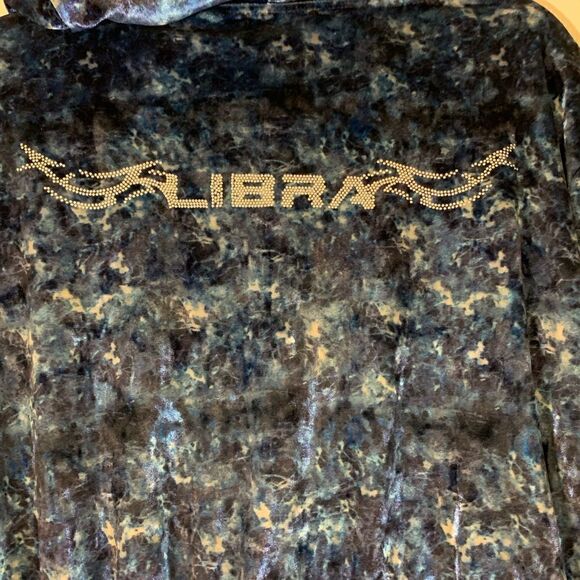 Horoscopez Libra Cropped Jacket Hoodie Zip Up Sz Large Astrology Gorgeous - Picture 7 of 7